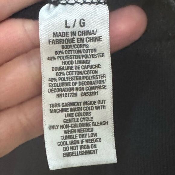 Y2K Aeropostale Full Zip Black White Sequin Hooded Jacket New York Women's Large - Picture 6 of 8